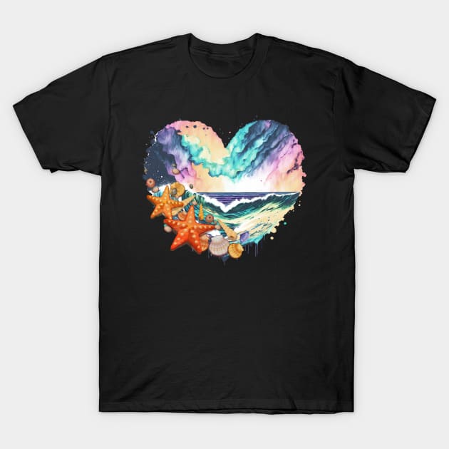 Beauty of marine life and let the waves, ocean, Big wave, blue, sea, surf, surfer, water T-Shirt by Collagedream